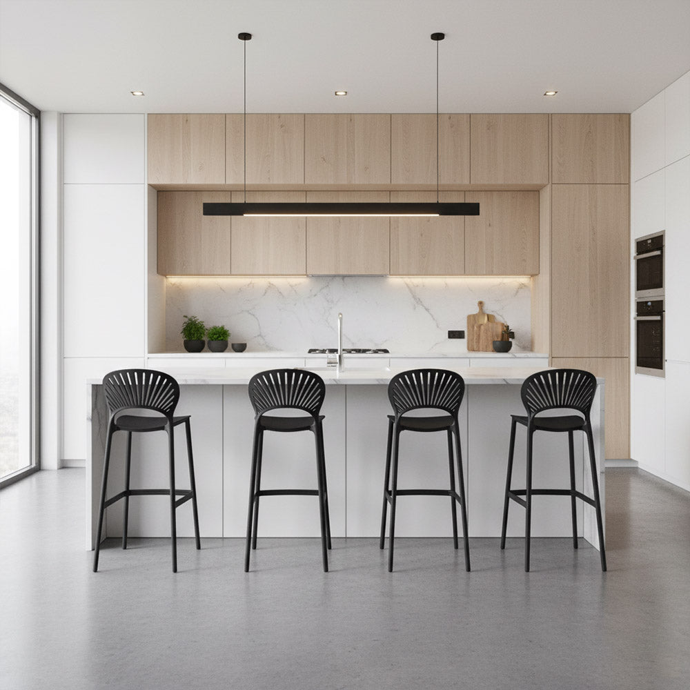 Silla para Bar Paraiso, Color Negro, Diseño moderno X2