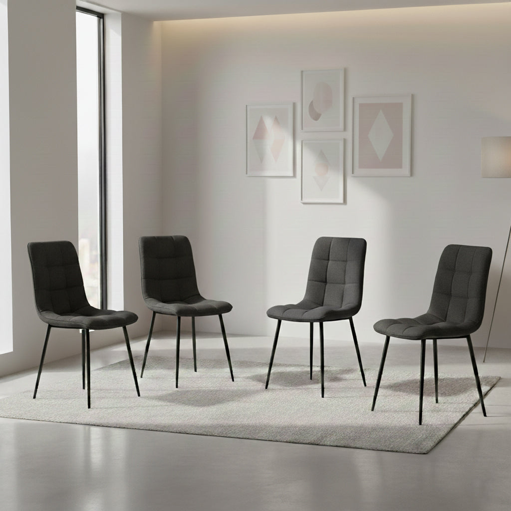 Combo para Sala Venus , Incluye Mesa Redonda de Vidrio y 4 Sillas