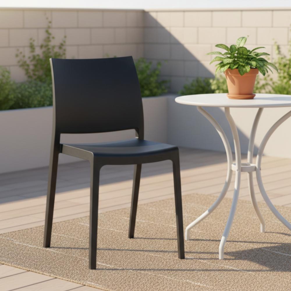 Silla Soho, Negro, Con espaldar cerrado y diseño minimalista