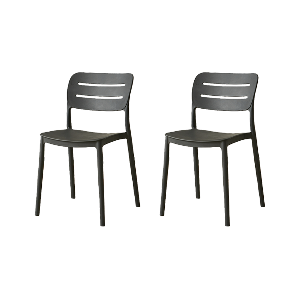 Silla Harriman, Negro, Con medio espaldar y diseño minimalista X2
