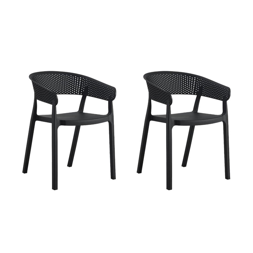 Silla Manaos, Negro, Con espaldar Minimalista y diseño Moderno X2