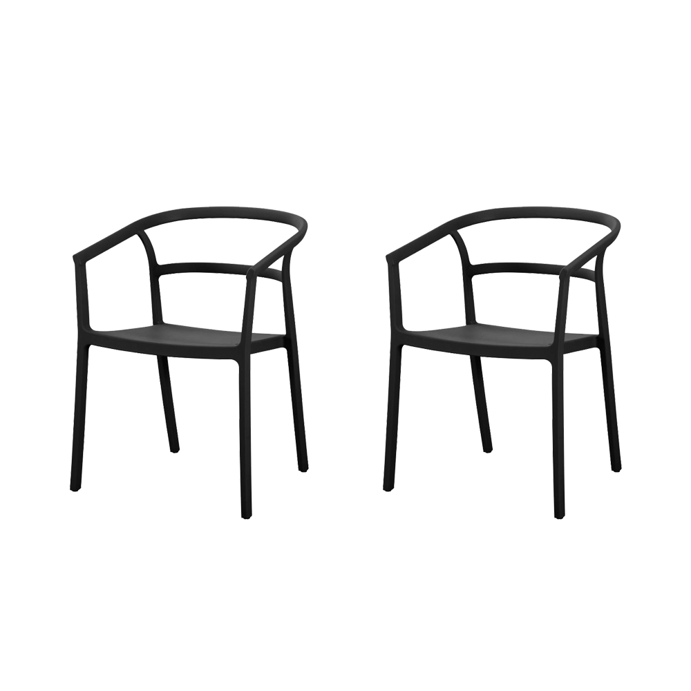 Silla Porto, Negro, Con espaldar minimalista y diseño Moderno X2