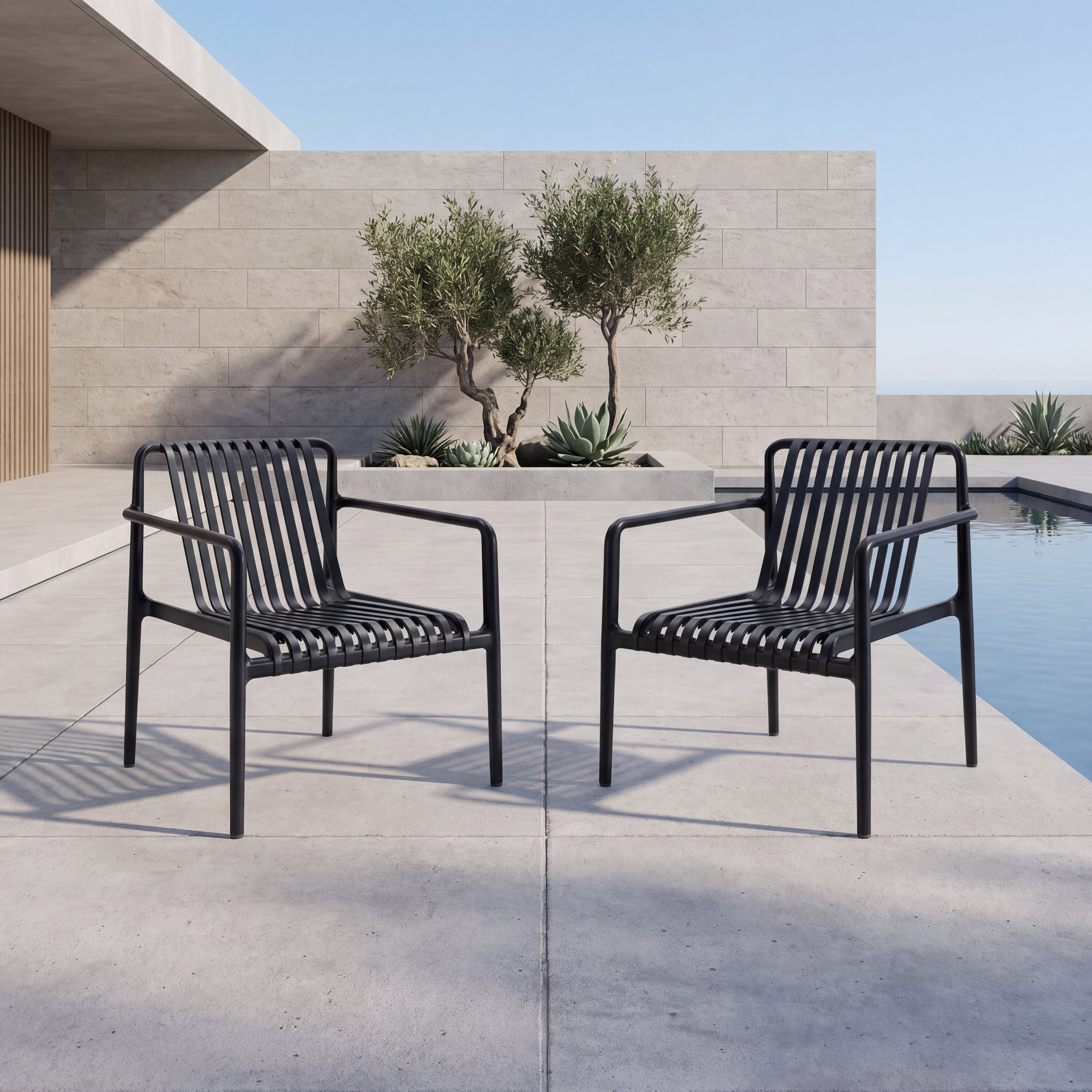 Silla Lounge Parma, Negro, Con espaldar y diseño Moderno X2