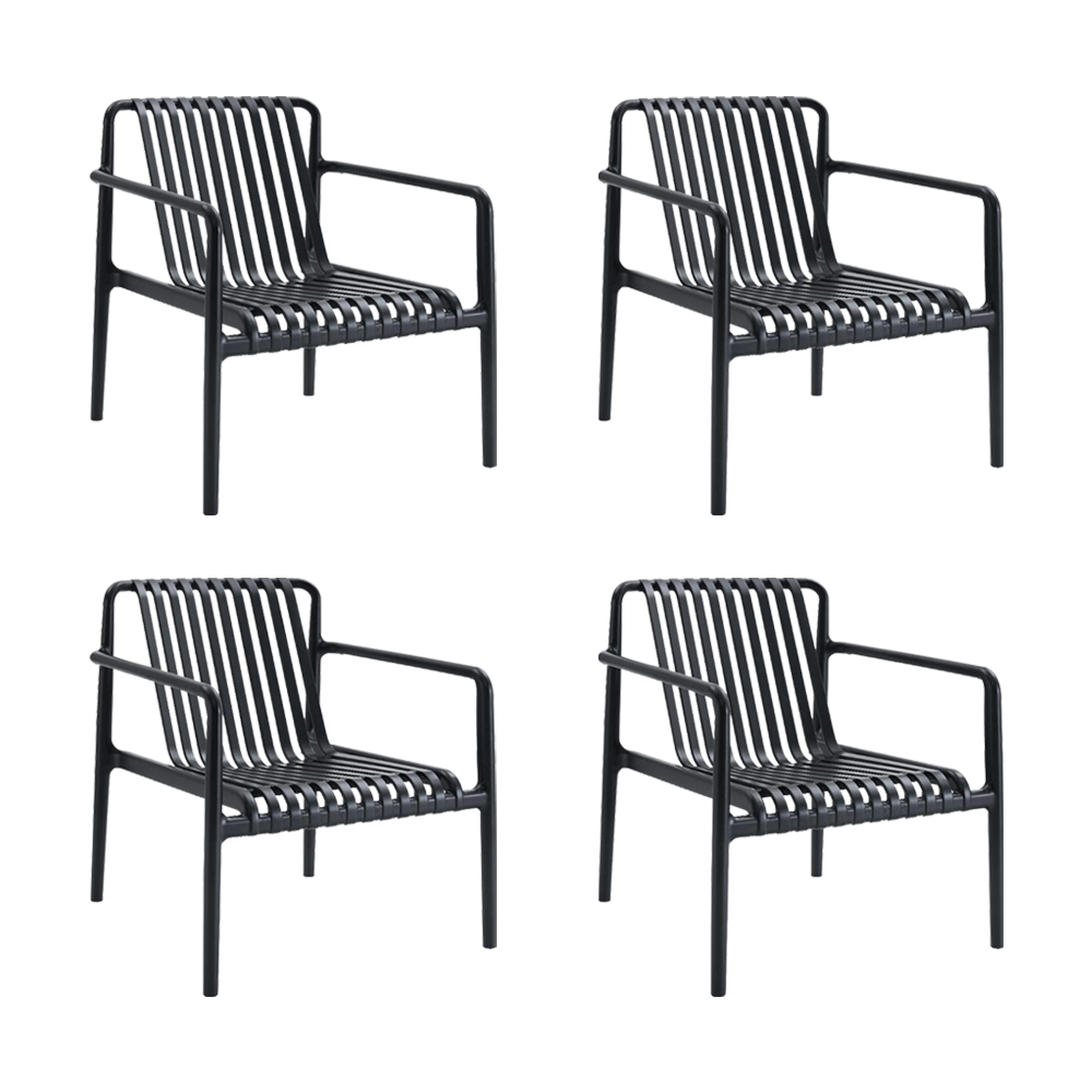 Silla Lounge Parma, Negro, Con espaldar y diseño Moderno X4