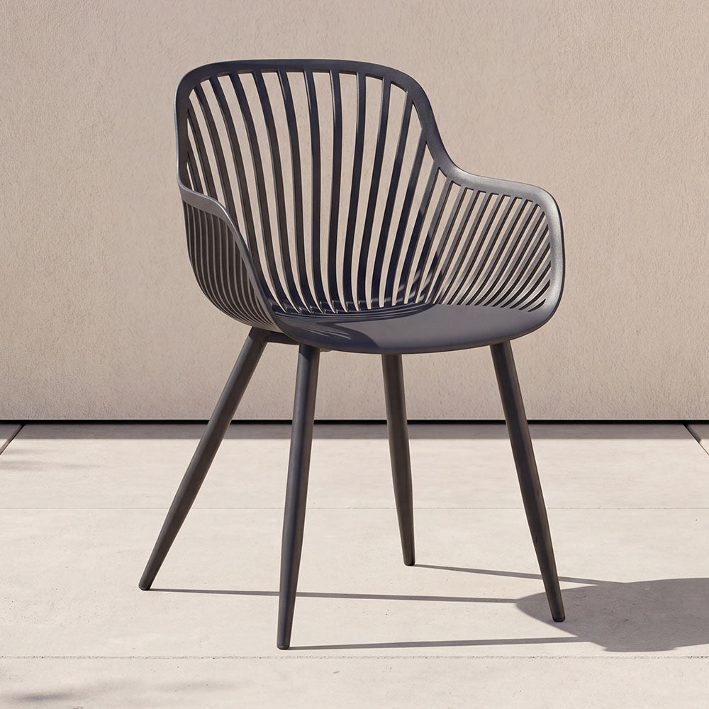 Silla Victoria, Negro, Con espaldar minimalista y diseño moderno
