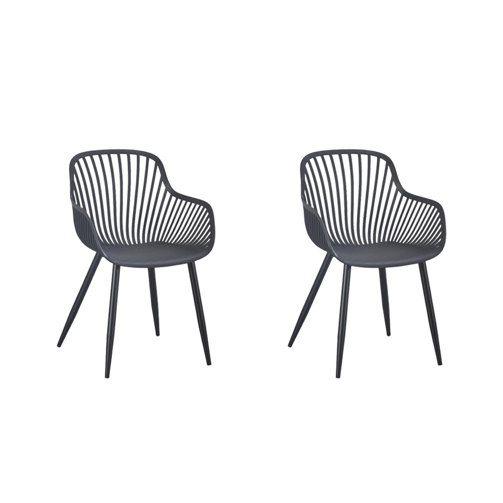 Silla Victoria, Negro, Con espaldar minimalista y diseño moderno X2