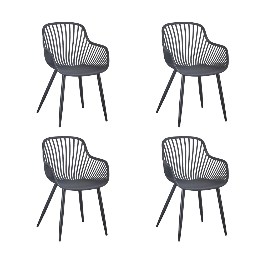 Silla Victoria, Negro, Con espaldar minimalista y diseño moderno X4