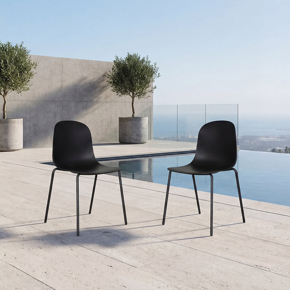Silla Aiara, Color Negro, diseño moderno X2