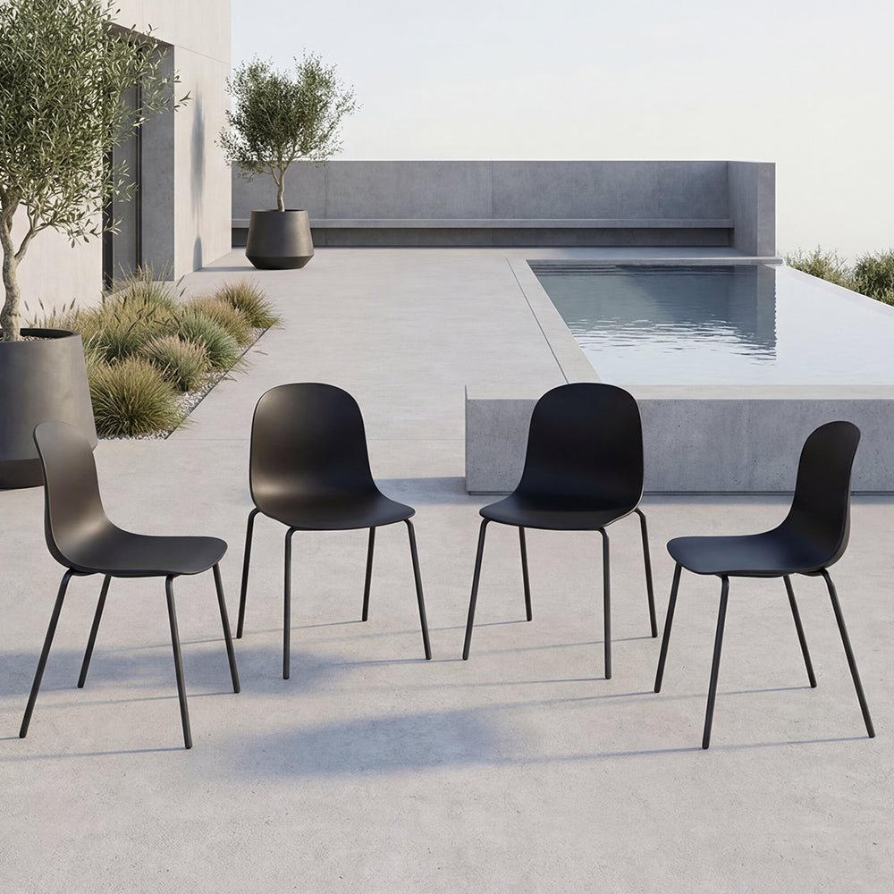 Silla Aiara, Color Negro, diseño moderno X4