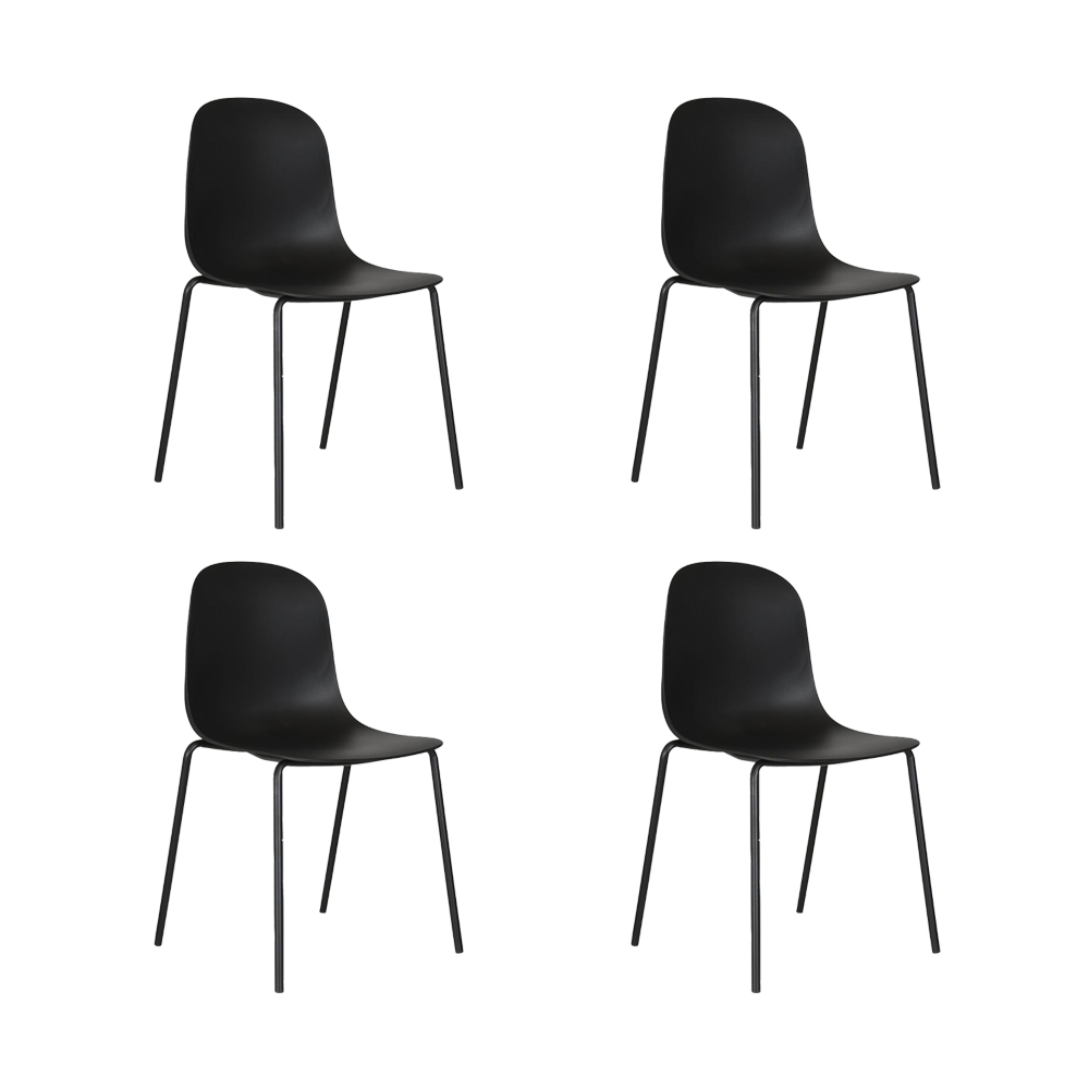 Silla Aiara, Color Negro, diseño moderno X4