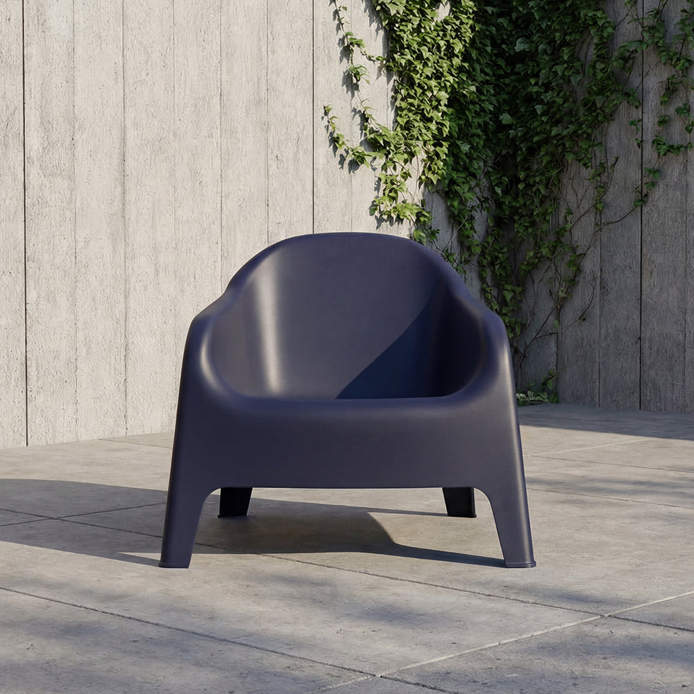 Silla Lounge Sun, Negro, cómoda para terraza o jardín