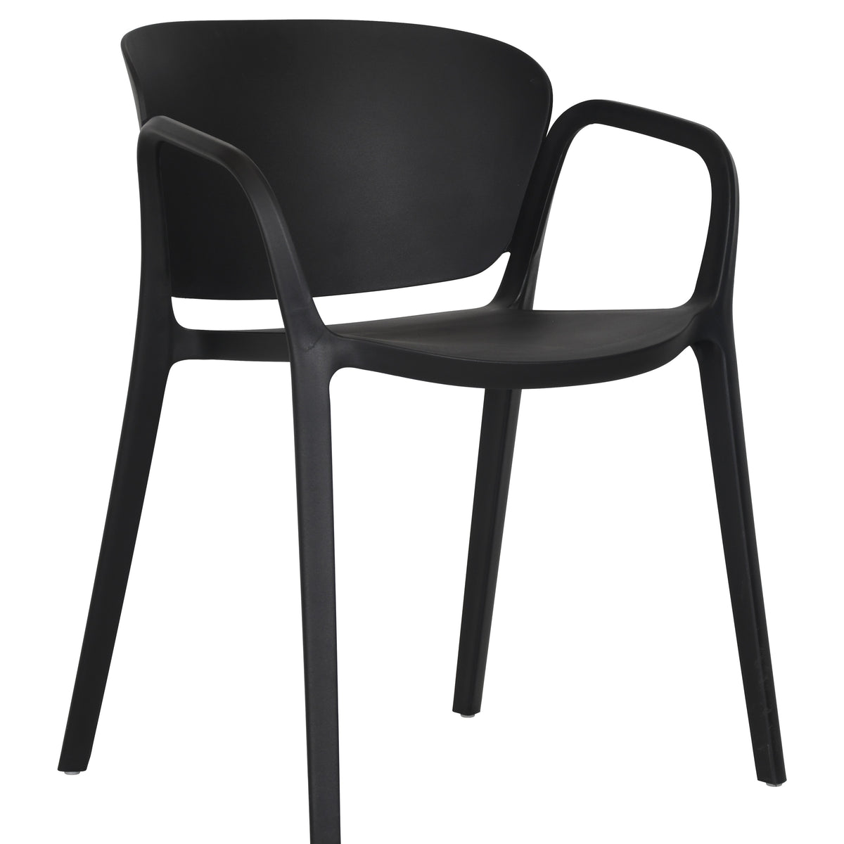 Silla con Brazos California, Negro, con Espaldar y Diseño Minimalista