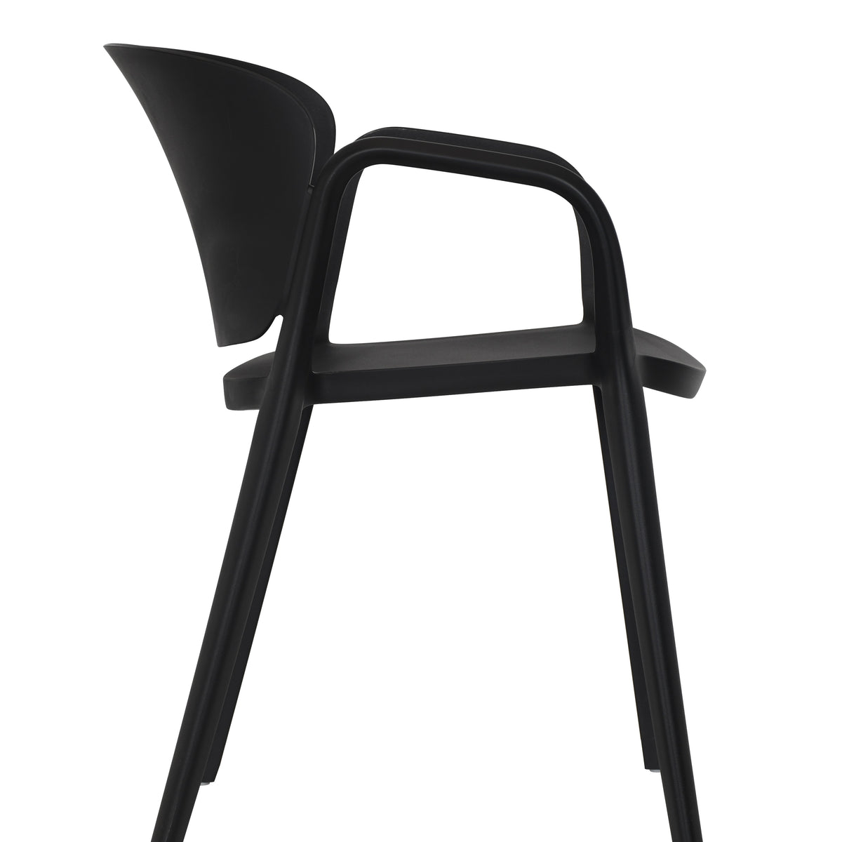 Silla con Brazos California, Negro, con Espaldar y Diseño Minimalista