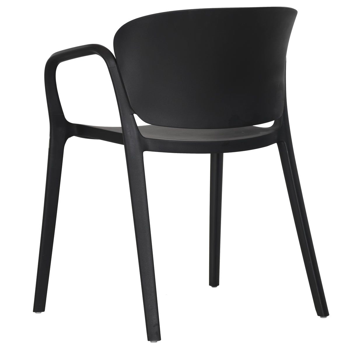 Silla con Brazos California, Negro, con Espaldar y Diseño Minimalista