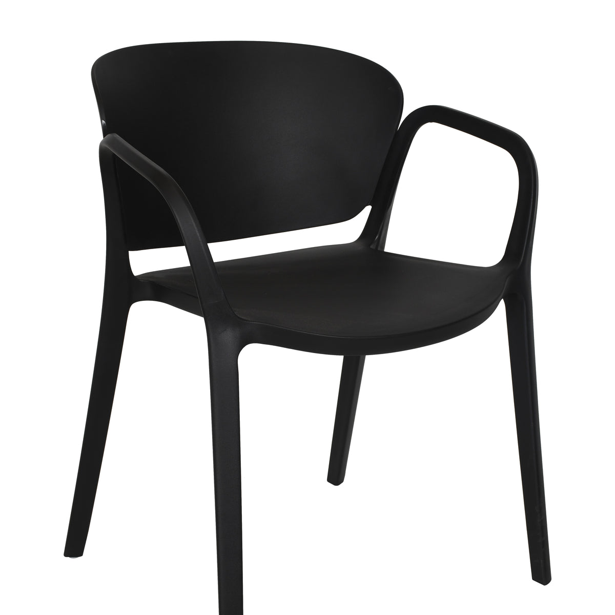 Silla con Brazos California, Negro, con Espaldar y Diseño Minimalista
