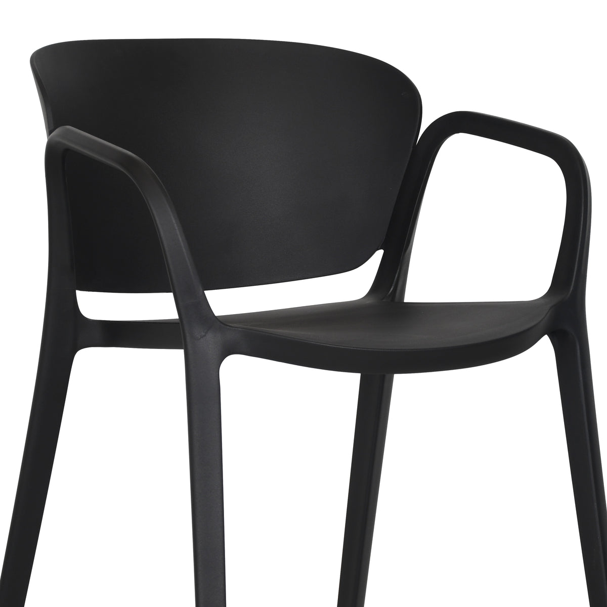 Silla con Brazos California, Negro, con Espaldar y Diseño Minimalista