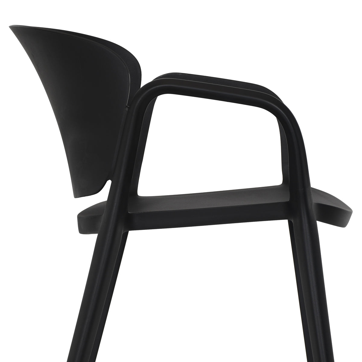 Silla con Brazos California, Negro, con Espaldar y Diseño Minimalista