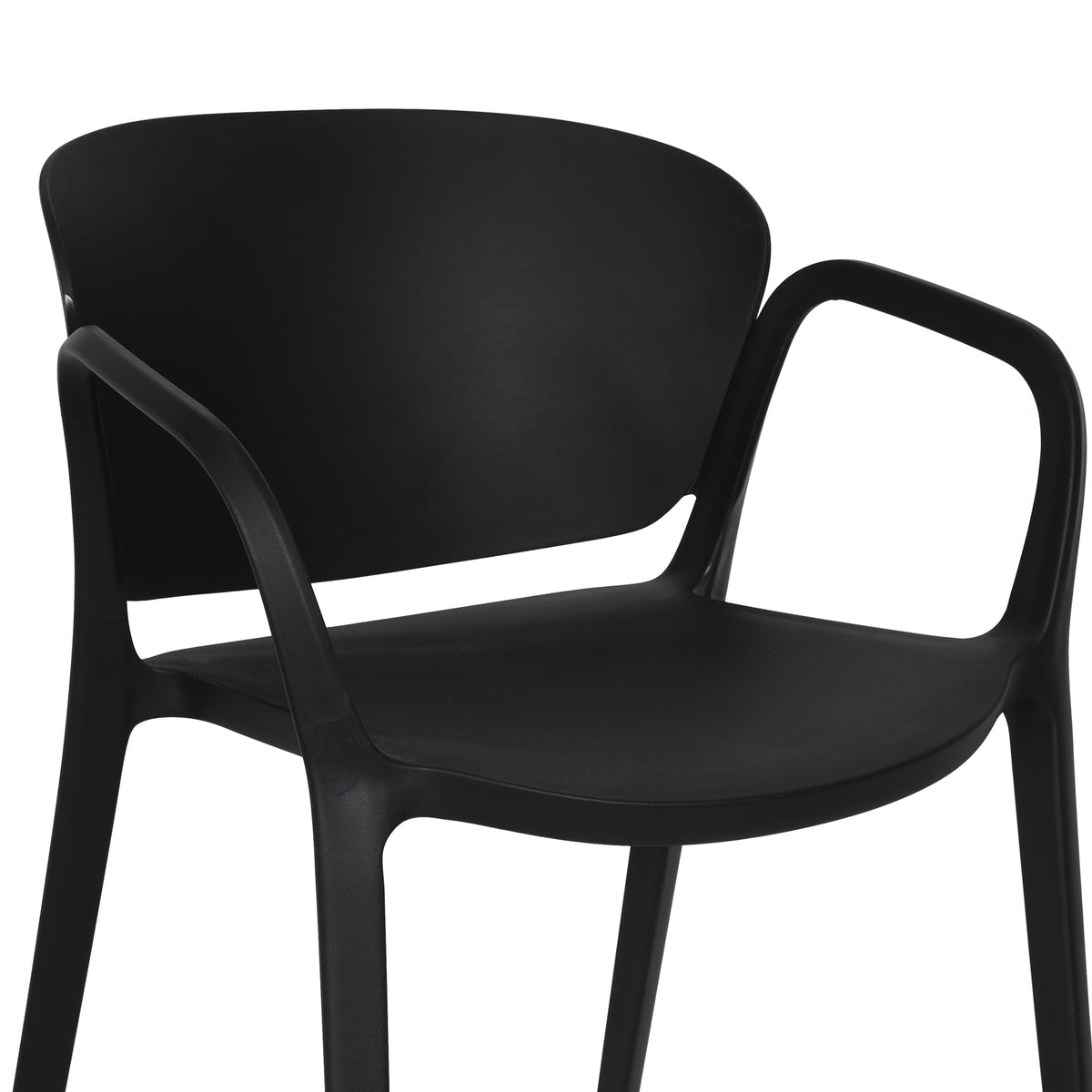 Silla con Brazos California, Negro, con Espaldar y Diseño Minimalista