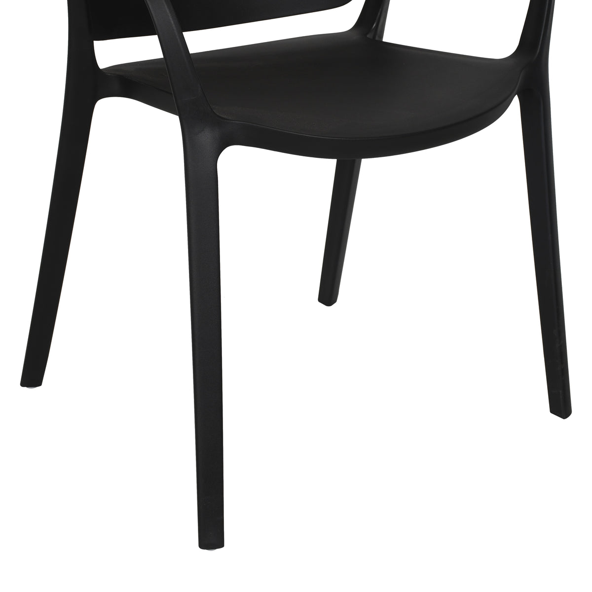 Silla con Brazos California, Negro, con Espaldar y Diseño Minimalista