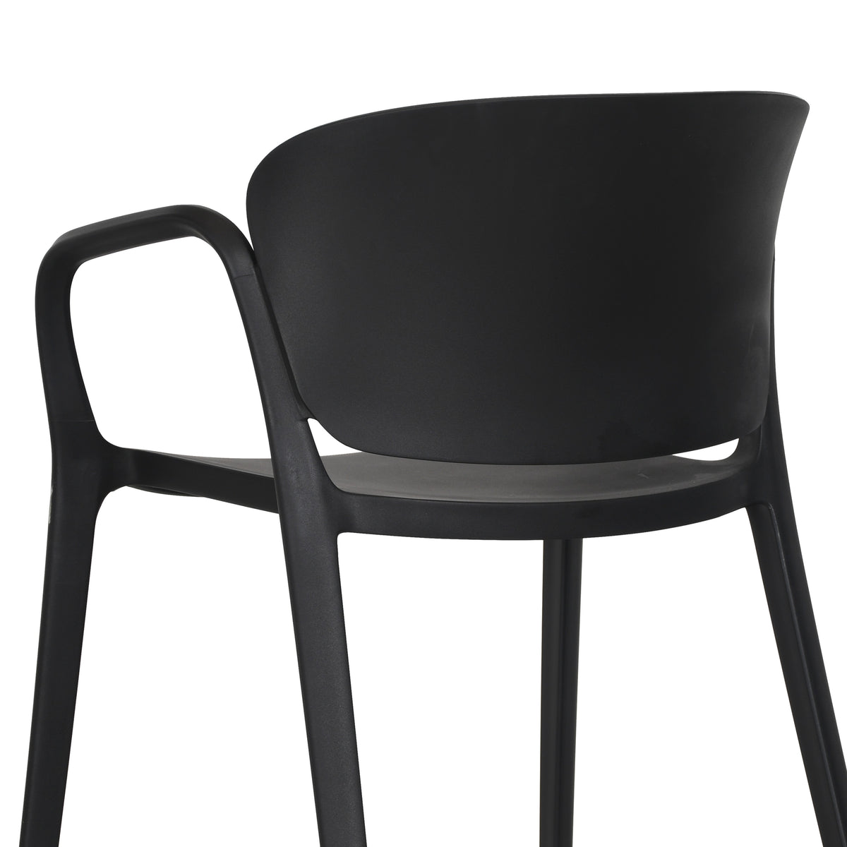 Silla con Brazos California, Negro, con Espaldar y Diseño Minimalista
