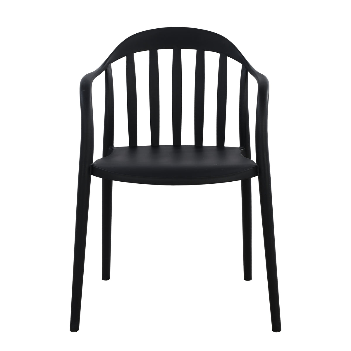 Silla con Brazos Delhi, Negro, con Espaldar y Diseño Minimalista