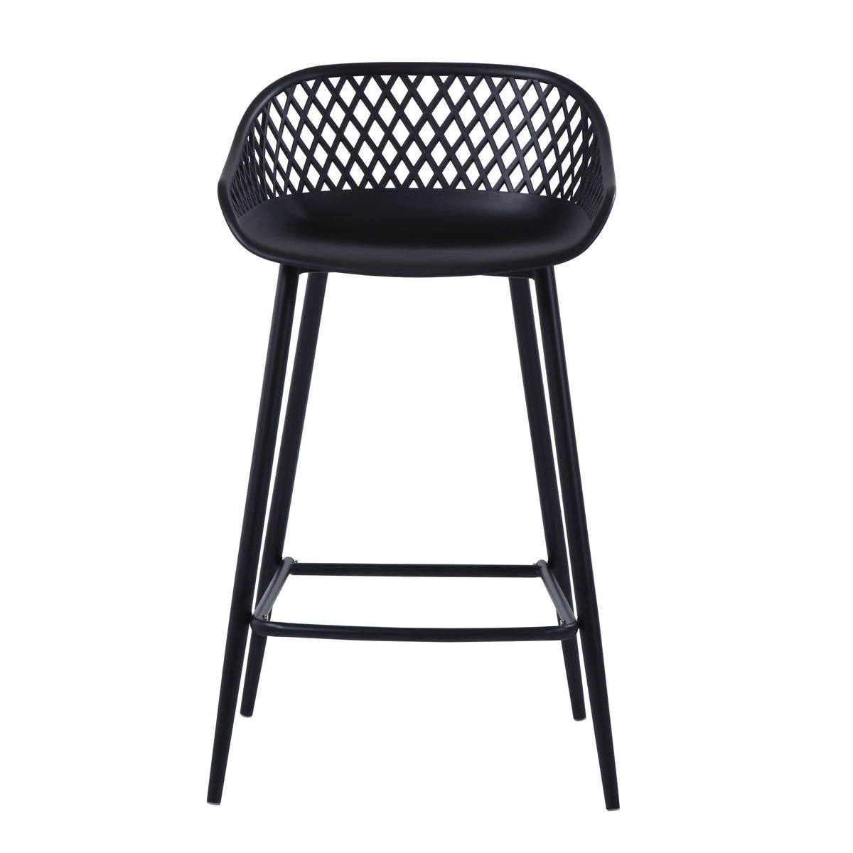 Silla para Bar India, Color Negro, con Estructura Metálica