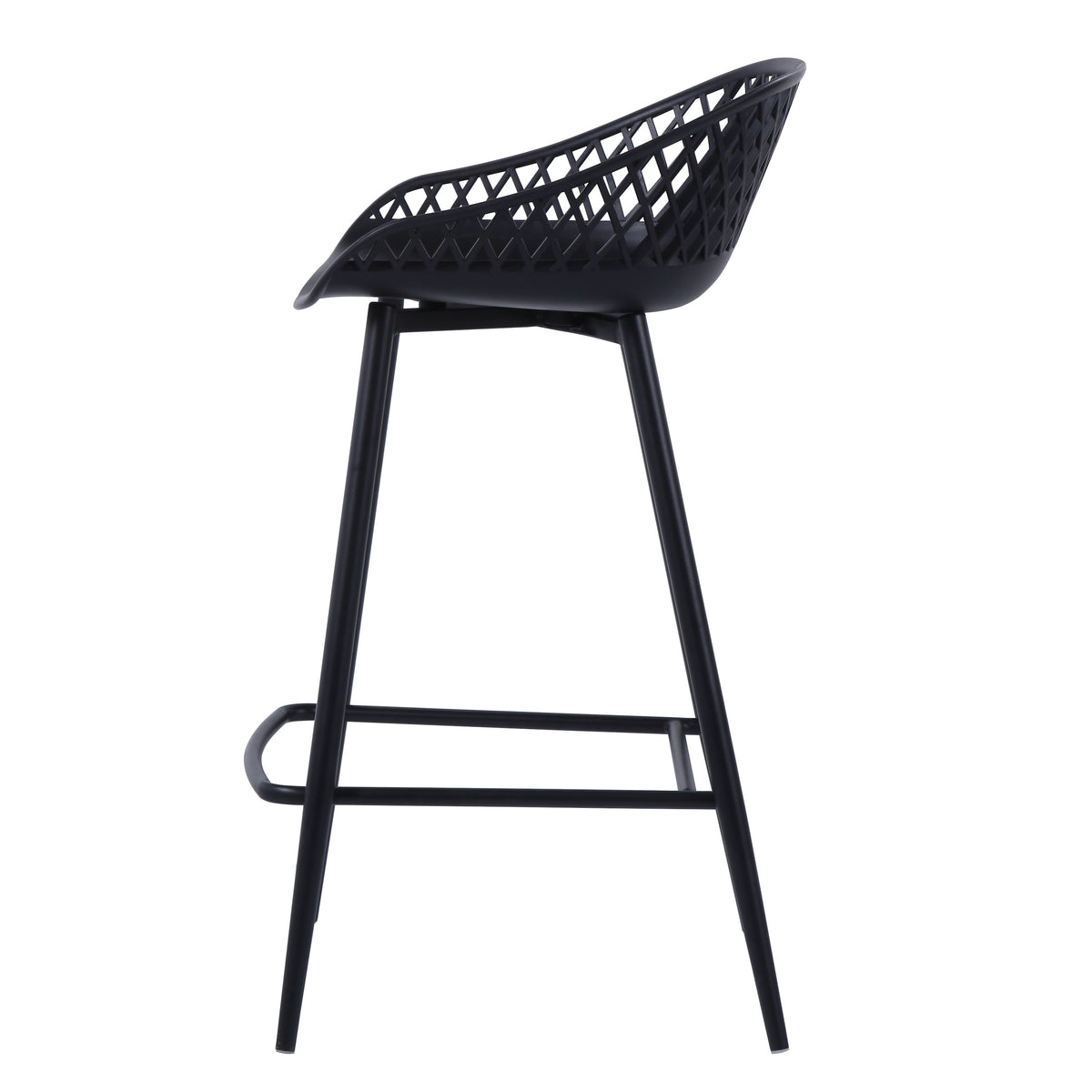 Silla para Bar India, Color Negro, con Estructura Metálica