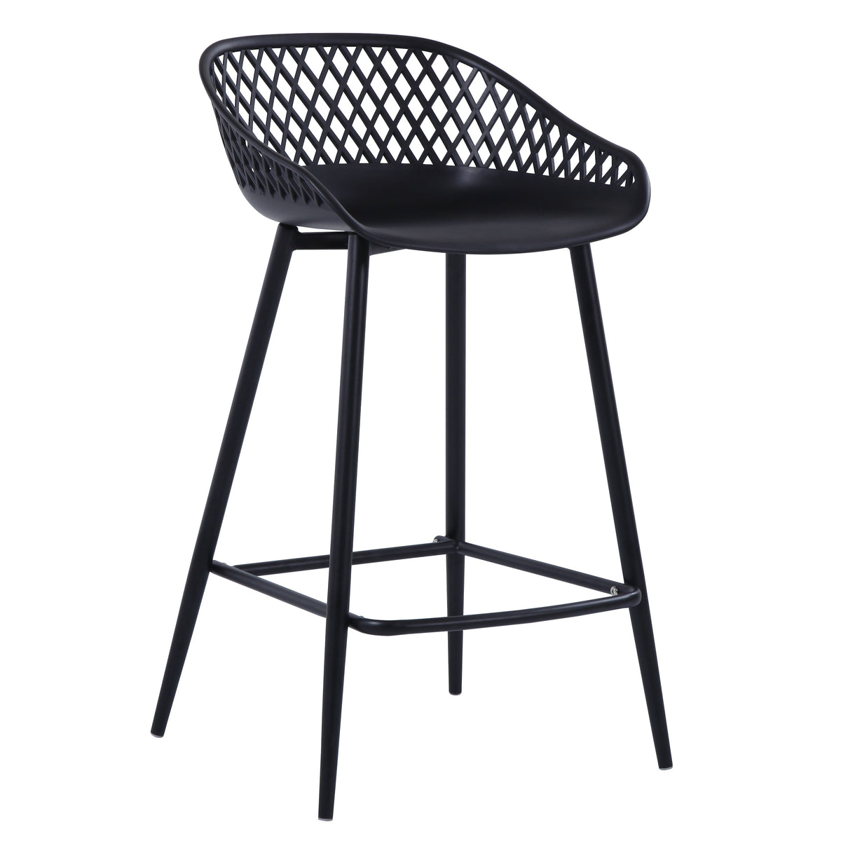 Silla para Bar India, Color Negro, con Estructura Metálica