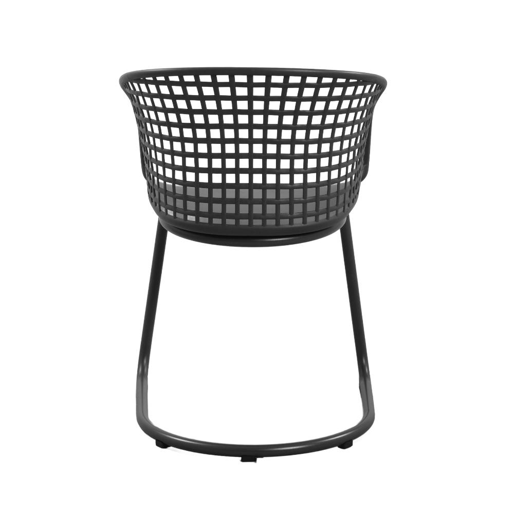 Set de 2 Sillas con Brazos Calcuta, Negra, con Patas Metálica