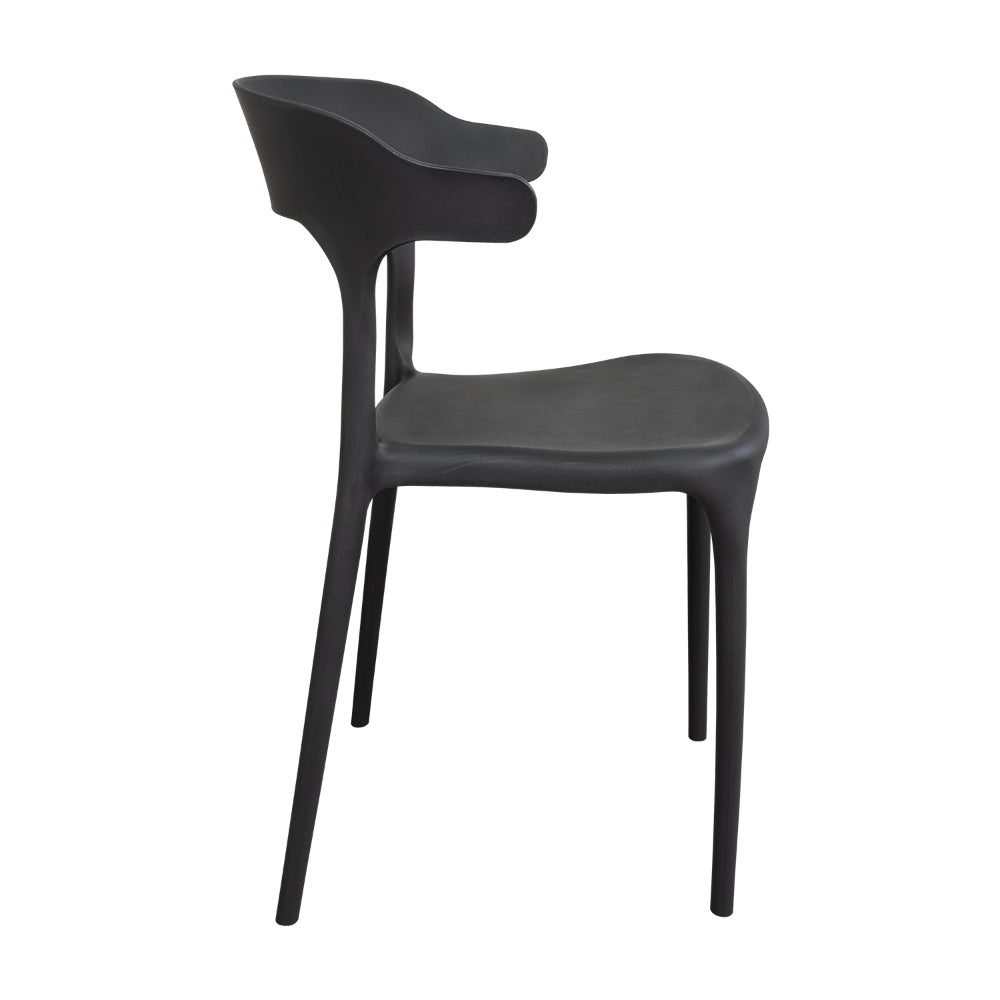 Silla Elena, Color Negro, con Espaldar y Diseño Moderno