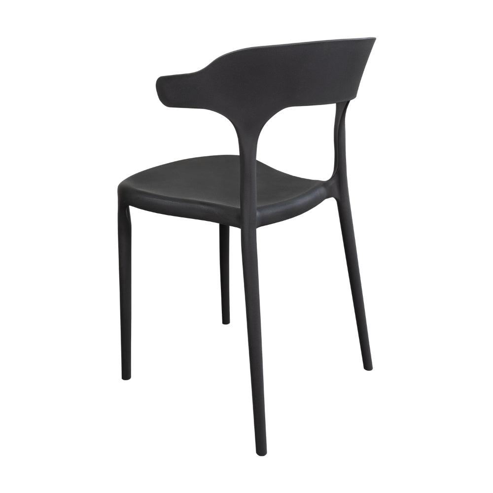 Silla Elena, Color Negro, con Espaldar y Diseño Moderno