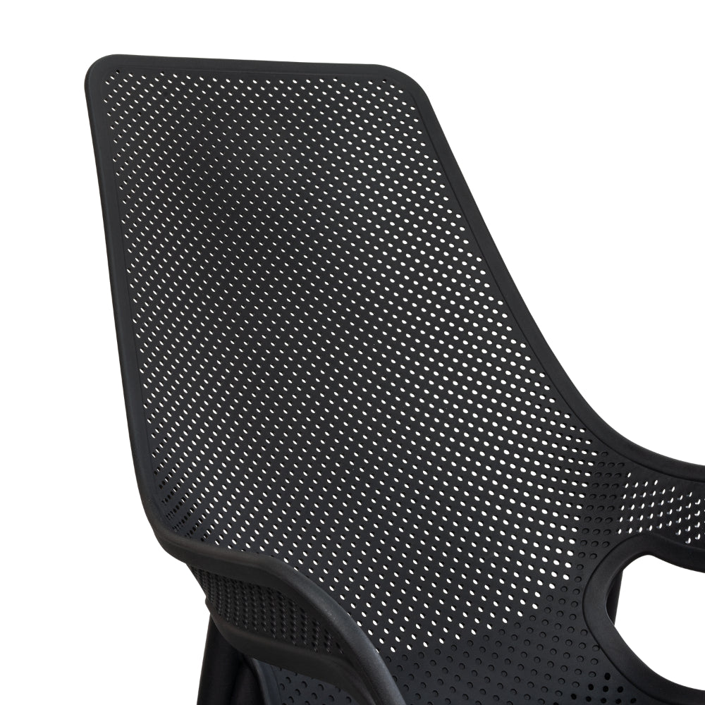Silla Lounge Mayorca, Negro, con Espaldar y Reposa Brazos