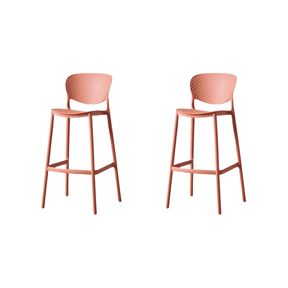 Silla para Bar Rio, Color Terracota, Diseño Moderno X2
