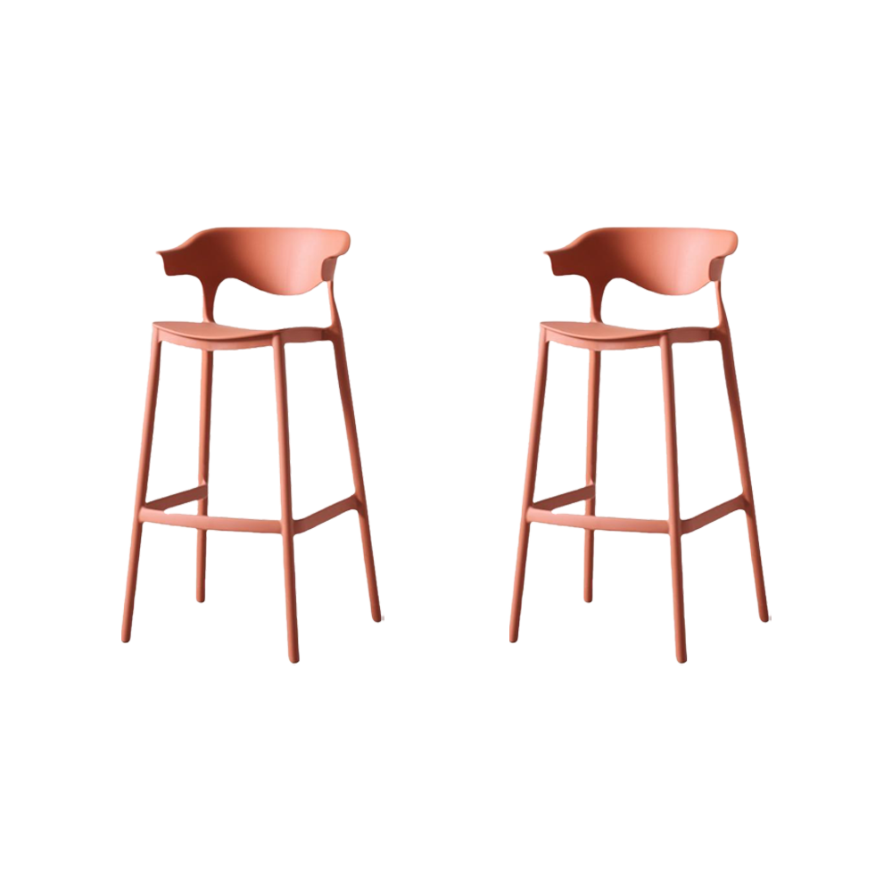 Silla para Bar Elena, Color Terracota, Diseño Moderno X2