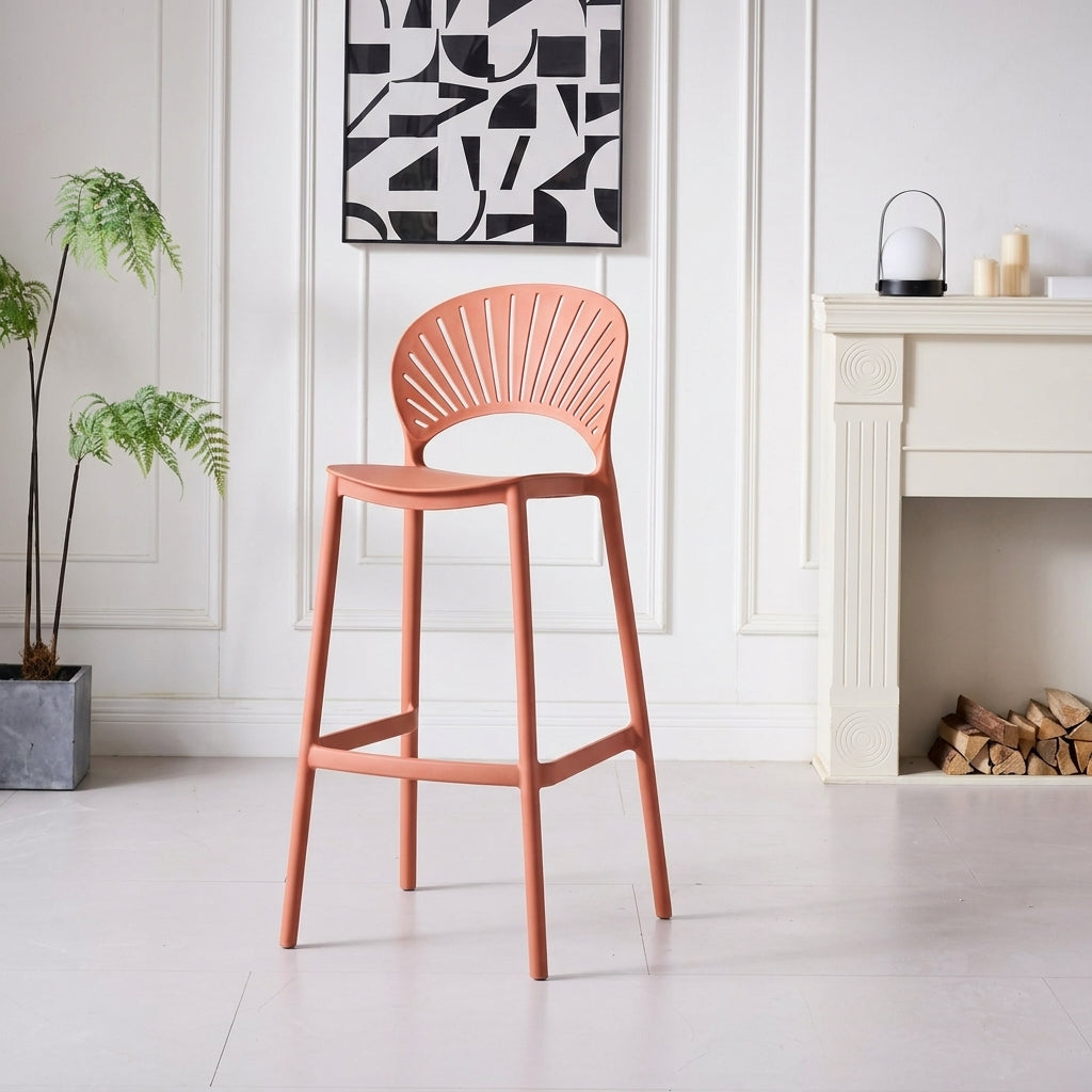 Silla para Bar Paraiso, Color Terracota, Diseño moderno