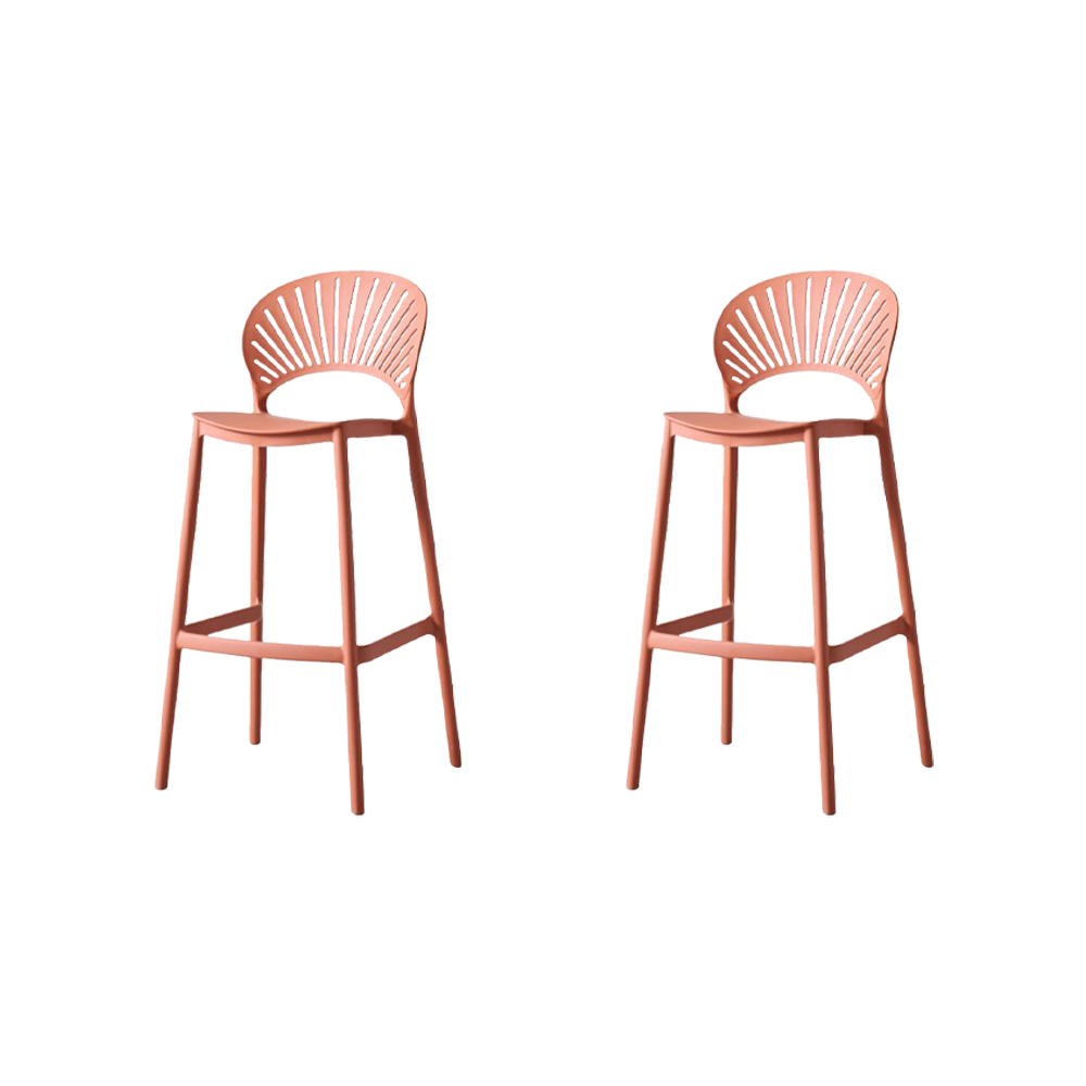 Silla para Bar Paraiso, Color Terracota, Diseño moderno X2