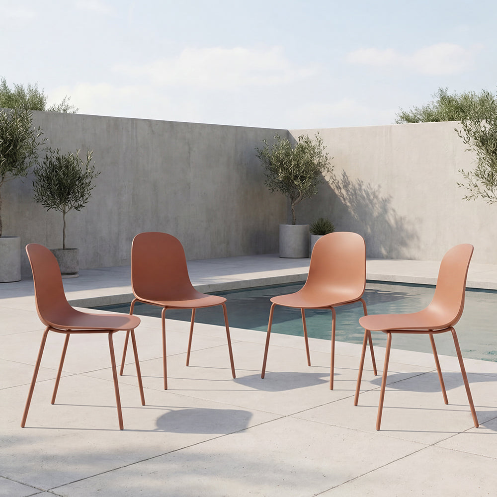Silla Aiara, Color Rojo, Diseño moderno X4
