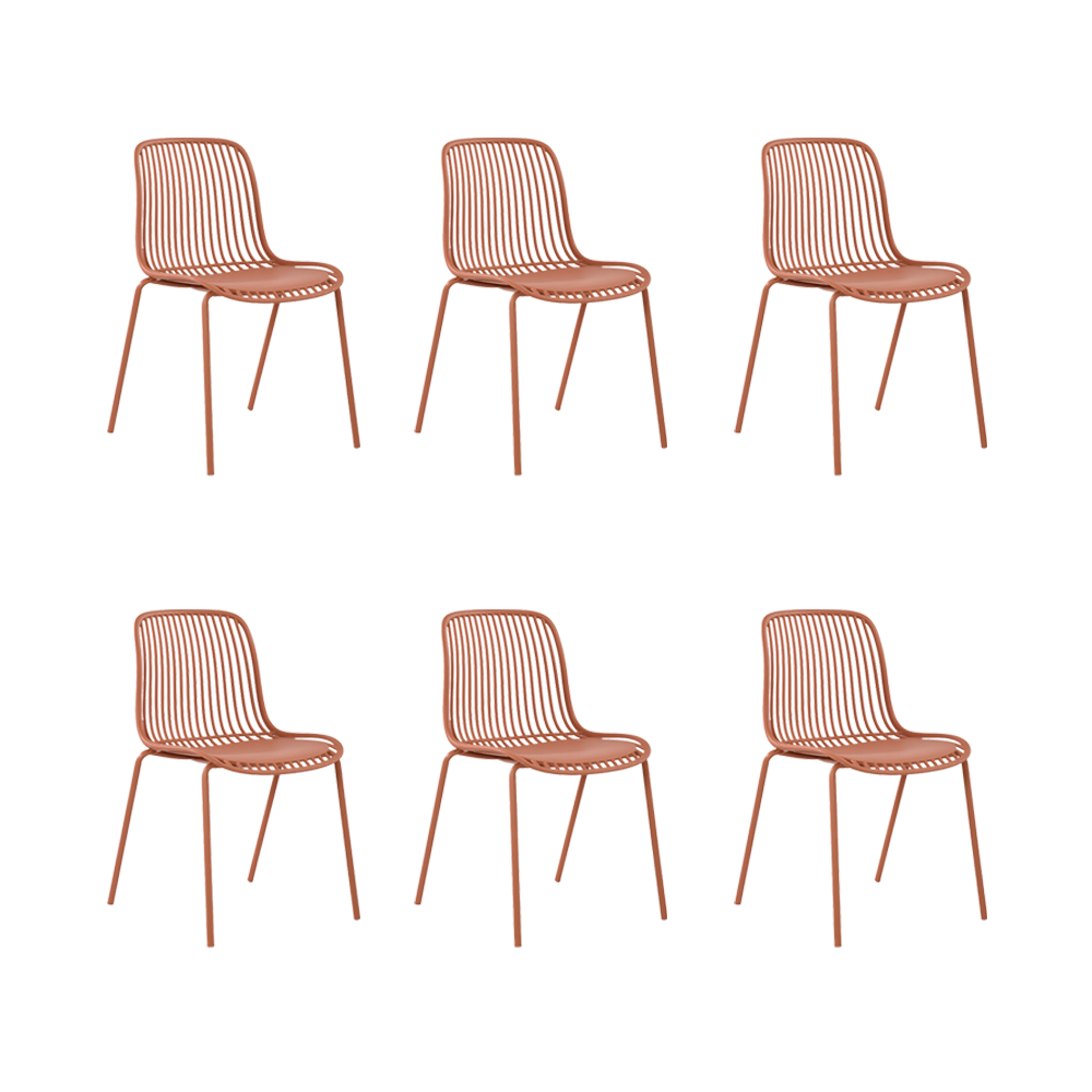 Silla Barcelona, Color Rojo, Con espaldar en líneas diseño moderno X6