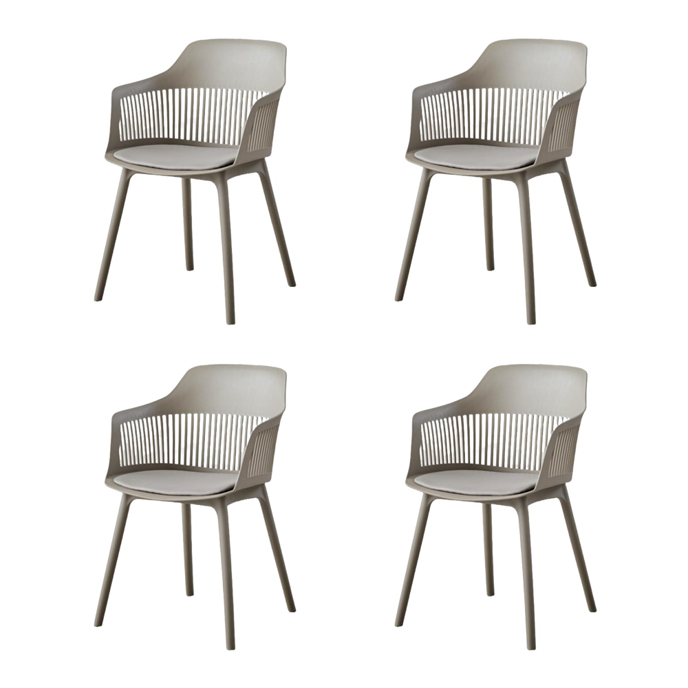 Silla Con Cojin Max, Color Taupe, Con espaldar en rejilla X4