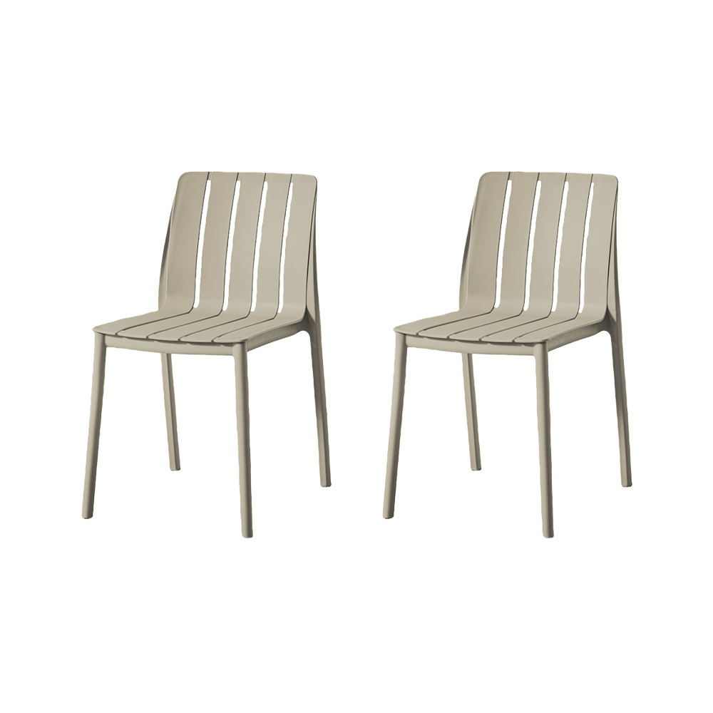 Silla Alice, Taupe, Con espaldar y diseño minimalista x2