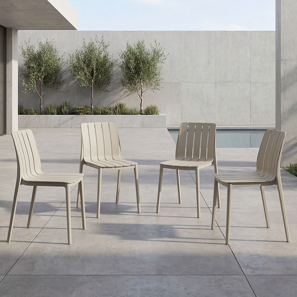 Silla Alice, Taupe, Con espaldar y diseño minimalista X4