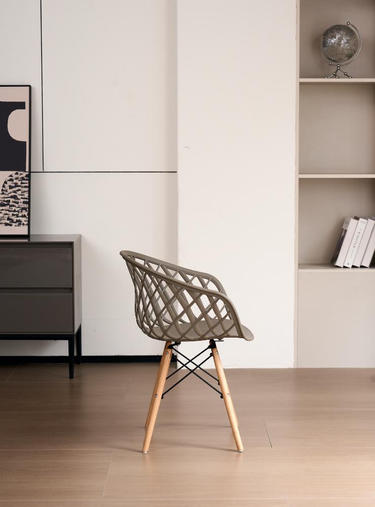 Silla Oasis con Brazos, Color Taupe, Con espaldar X4