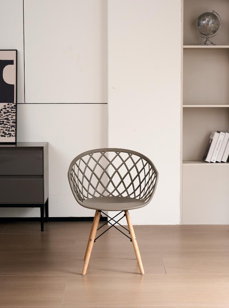 Silla Oasis con Brazos, Color Taupe, Con espaldar X4