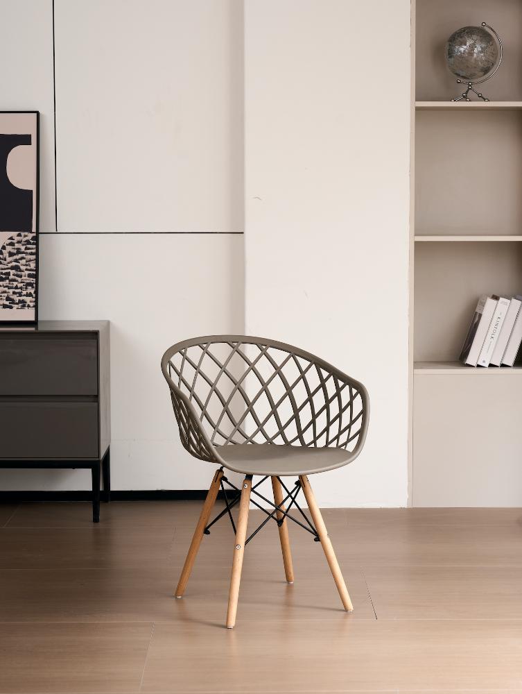 Silla Oasis con Brazos, Color Taupe, Con espaldar X4