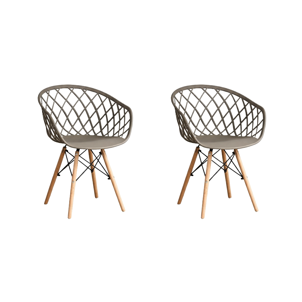 Silla Oasis con Brazos, Color Taupe, Con espaldar X2