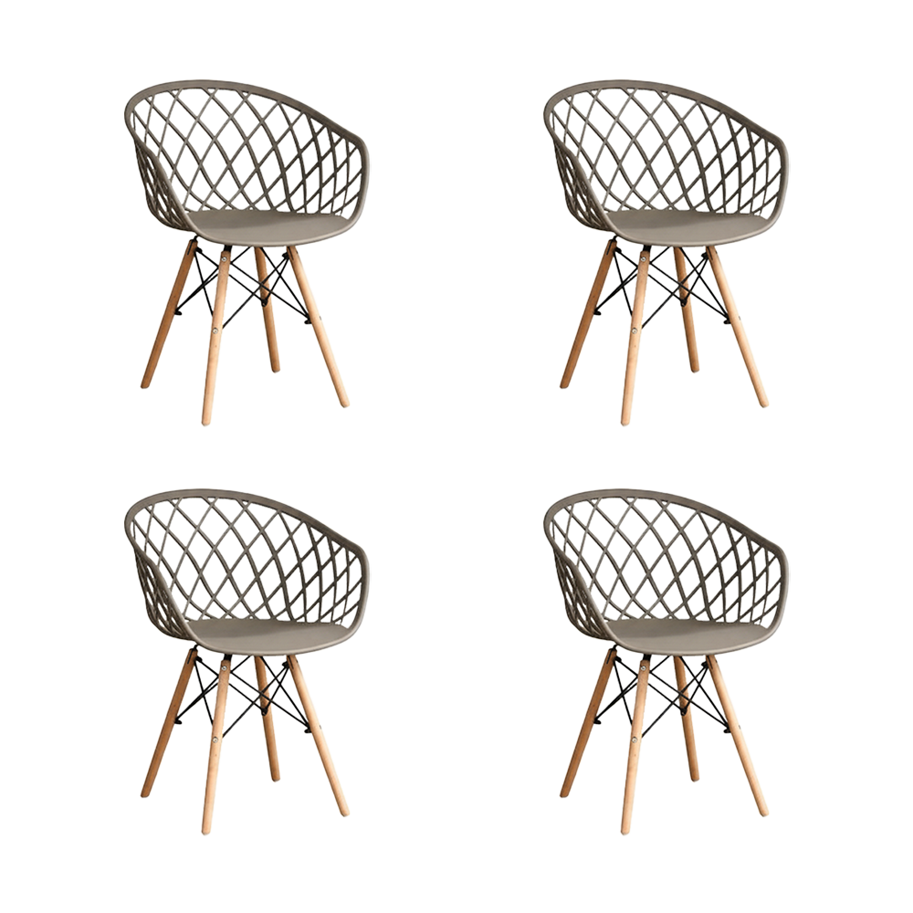 Silla Oasis con Brazos, Color Taupe, Con espaldar X4