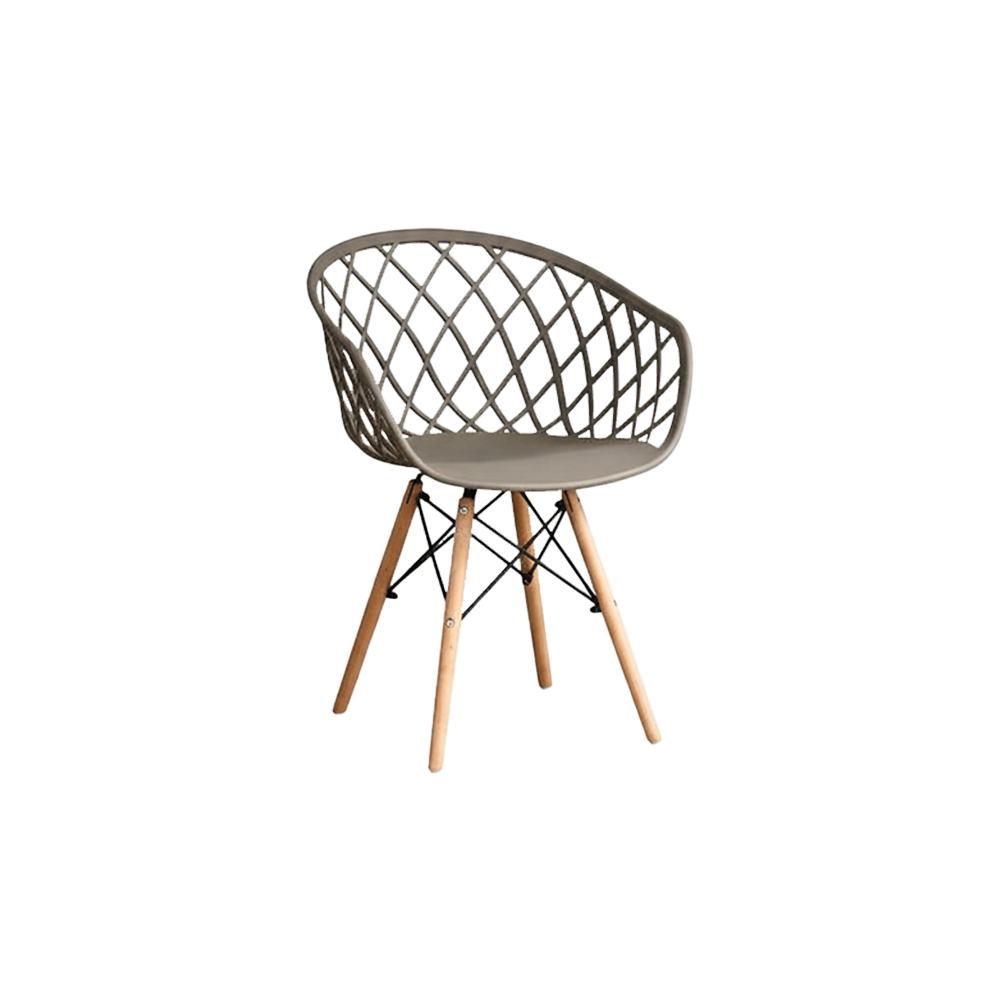 Silla Oasis con Brazos, Color Taupe, Con espaldar X4