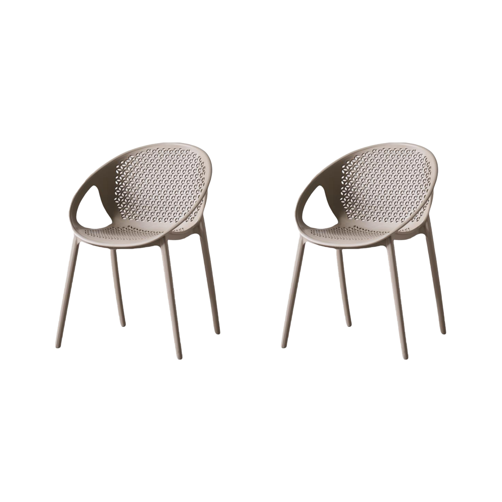 Silla Selva Con Brazos, Color Taupe, Con espaldar X2