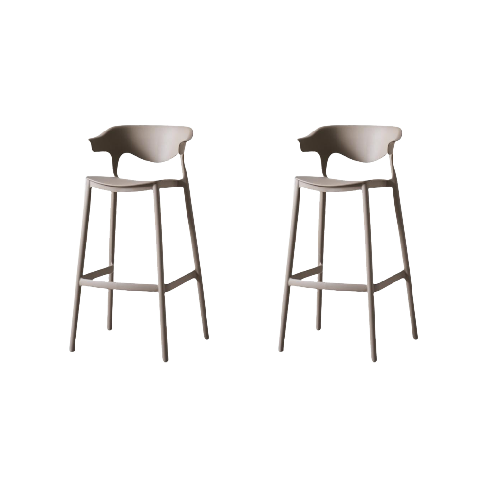 Set de 2 Sillas para Bar Elena, Color Taupe, Diseño Moderno