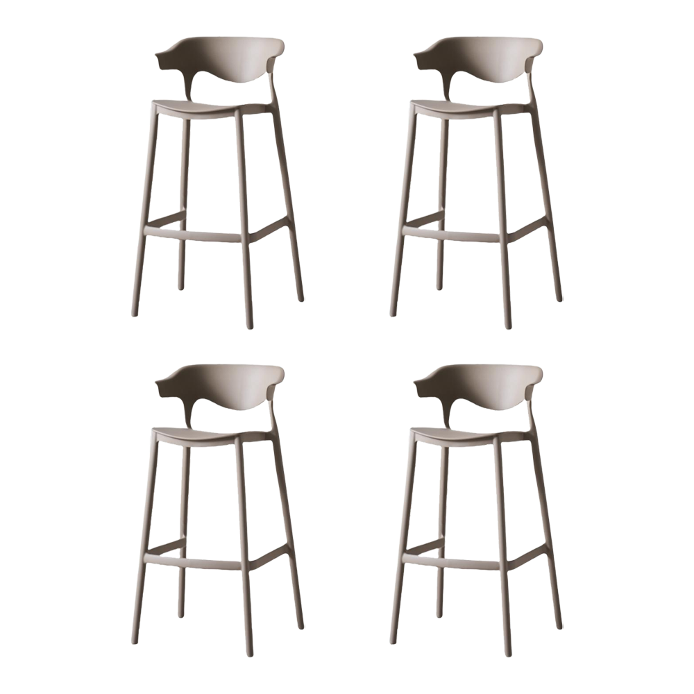 Set de 4 Sillas para Bar Elena, Color Taupe, Diseño Moderno